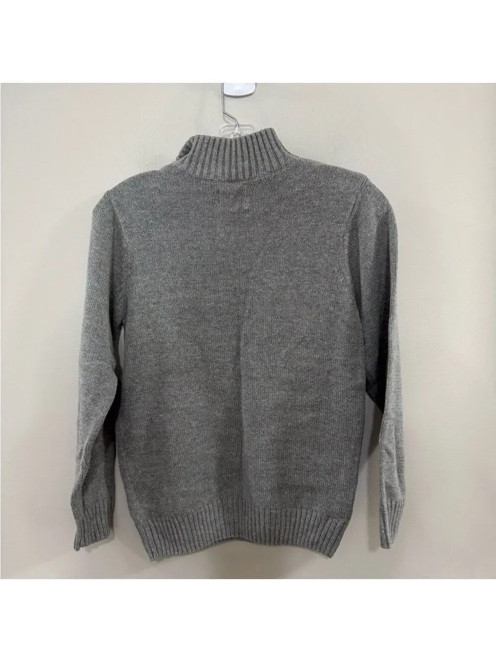 The Children's Place Gray Quarter-Zip Sweater Classic Knit. Size M(7/8)